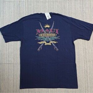 Vintage Maui Waveriders By Crazy Shirts Hawaii Surf Navy Cotton T-shirt XXL NWT